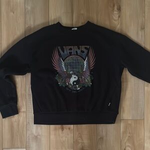 Vans off the Wall ying yang graphic Black Crewneck size XS